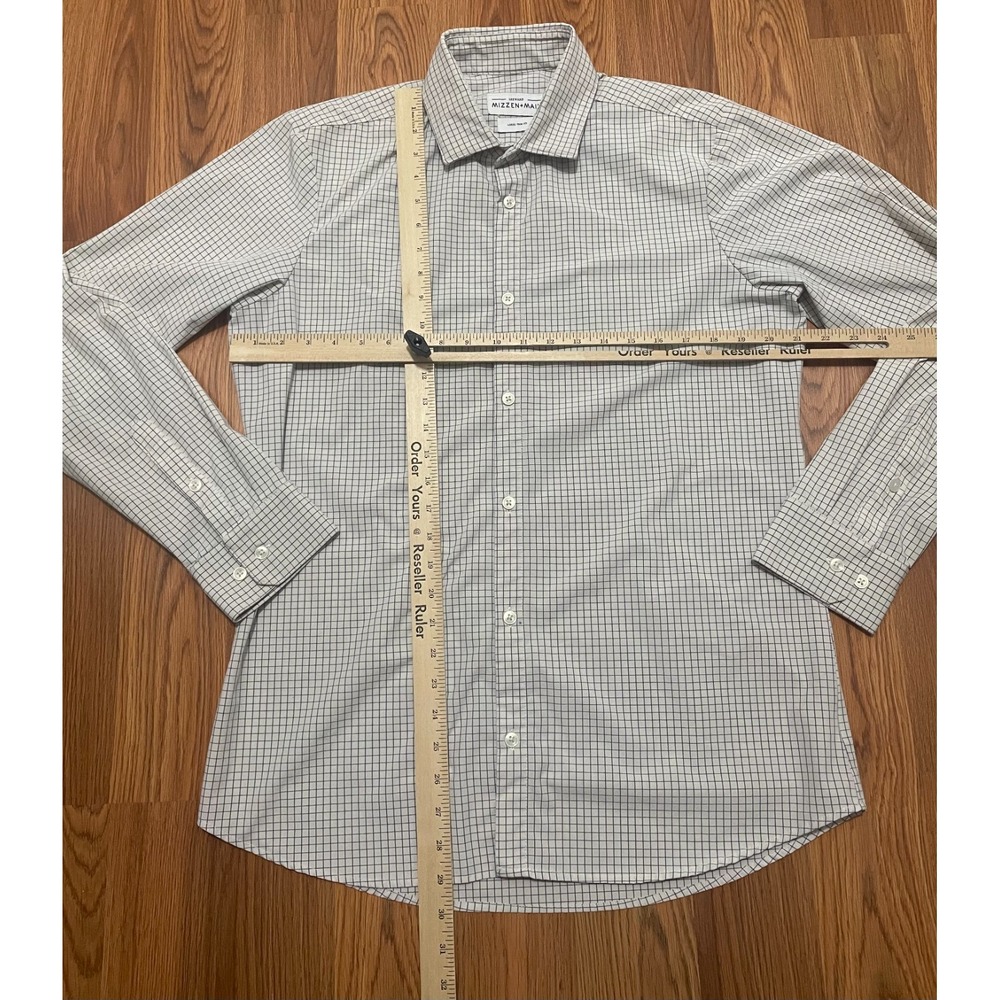 Mizzen+Main Leeward Dress Shirt Mens Large Trim Fit Check Performance - Picture 11 of 13